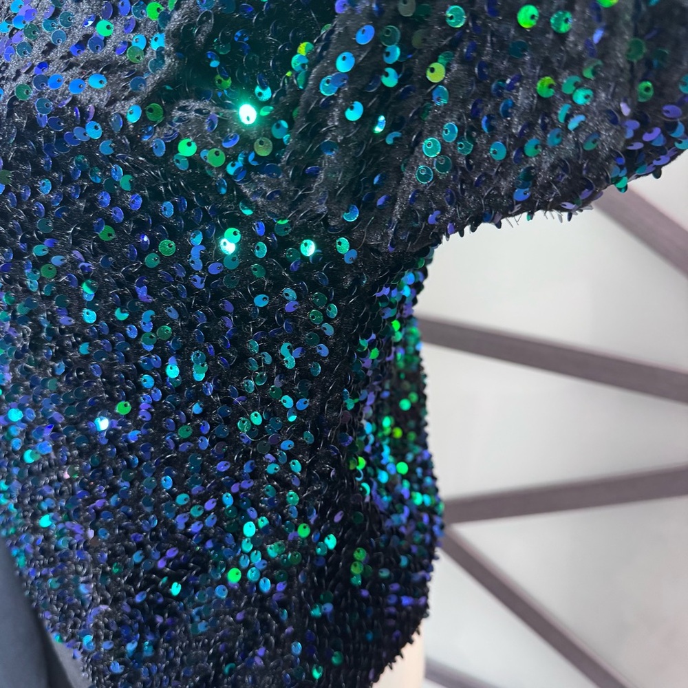 Anthropologie Black and Blue Sequin Sweater - Picture 5 of 9